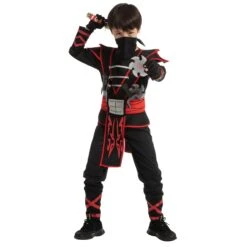 Spooktacular Kids Red Ninja Halloween Costume - Group Costumes