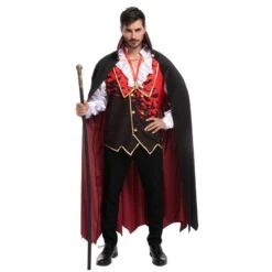 Spooktacular Mens Red Vampire Halloween Costume - Group Costumes