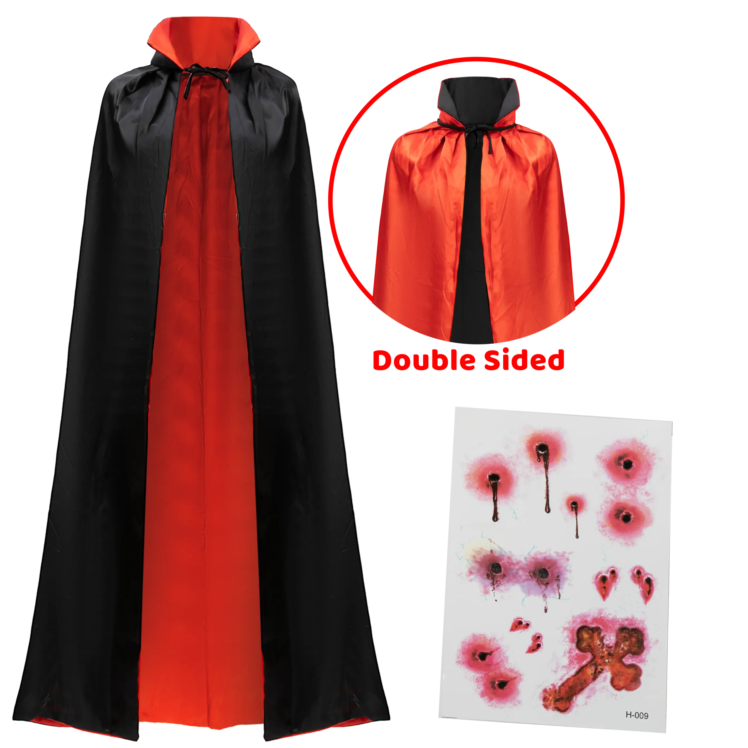 Joyin Adult Unisex Vampire with Cape and Tattoo Scar - Group Costumes 3 Joyin Adult Unisex Vampire with Cape and Tattoo Scar - Group Costumes