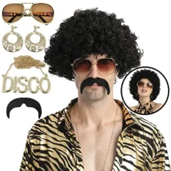Spooktacular 70s Afro Wig Disco Hippie Halloween Accessories - Costume Accessories