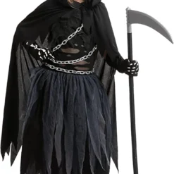Spooktacular Girls Grim Reaper Halloween Costume - Kid Halloween Costumes 11 Spooktacular Girls Grim Reaper Halloween Costume - Kid Halloween Costumes -Halloween Costumes Sales 2022 Bandage Reaper Costume for Girls Child 2