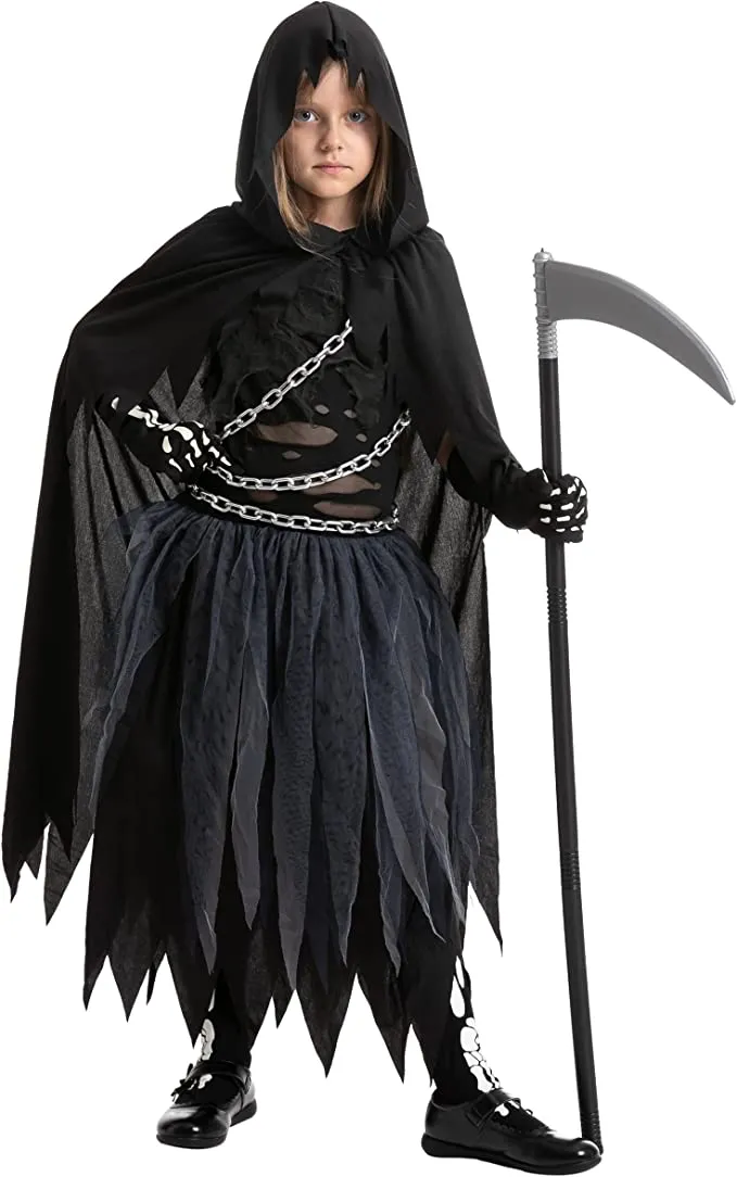 Spooktacular Girls Grim Reaper Halloween Costume - Kid Halloween Costumes 5 Spooktacular Girls Grim Reaper Halloween Costume - Kid Halloween Costumes - Image 3