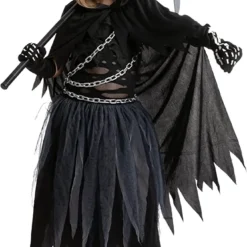 Spooktacular Girls Grim Reaper Halloween Costume - Kid Halloween Costumes 12 Spooktacular Girls Grim Reaper Halloween Costume - Kid Halloween Costumes -Halloween Costumes Sales 2022 Bandage Reaper Costume for Girls Child 4
