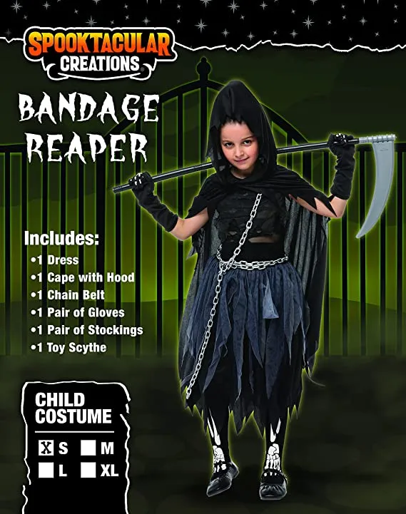 Spooktacular Girls Grim Reaper Halloween Costume - Kid Halloween Costumes 4 Spooktacular Girls Grim Reaper Halloween Costume - Kid Halloween Costumes - Image 2