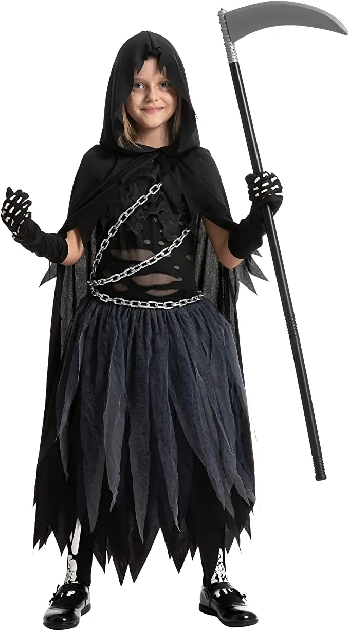 Spooktacular Girls Grim Reaper Halloween Costume - Kid Halloween Costumes 7 Spooktacular Girls Grim Reaper Halloween Costume - Kid Halloween Costumes - Image 5