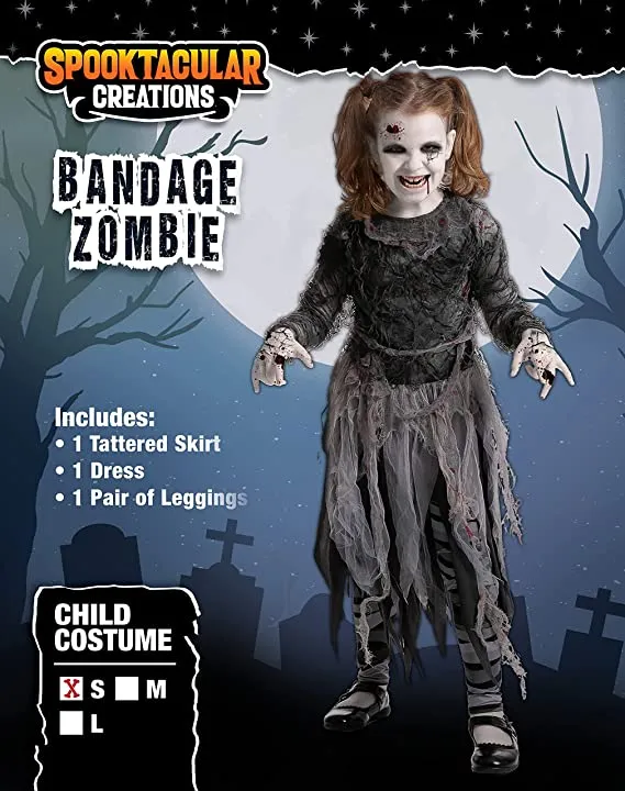 Spooktacular Girls Bandage Zombie Halloween Costume - Kid Halloween Costumes 4 Spooktacular Girls Bandage Zombie Halloween Costume - Kid Halloween Costumes - Image 2