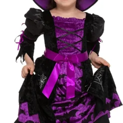 Spooktacular Girls Purple Witch Halloween Costume - Group Costumes -Halloween Costumes Sales 2022 Bat Witch Costume Purple Child 1