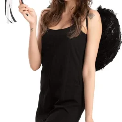 Spooktacular Black Angel Wings Halloween Costume - Costume Accessories -Halloween Costumes Sales 2022 Black Angel Cosplay Accessories 2