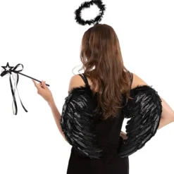 Spooktacular Black Angel Wings Halloween Costume - Costume Accessories -Halloween Costumes Sales 2022 Black Angel Cosplay Accessories 5