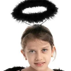 Spooktacular Black Angel Wings Halloween Costume - Costume Accessories -Halloween Costumes Sales 2022 Black Angel Wings amp Halo Headband with Wand Child 1 结果