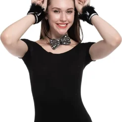 Spooktacular 5pcs Halloween Bunny Costume Accessories - -Halloween Costumes Sales 2022 Black Bunny with Sequins Cosplay Accessories Set 3 结果