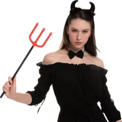Spooktacular 4pcs Womens Devil Halloween Costume Accessories - -Halloween Costumes Sales 2022 Black Devil Horn Cosplay Accessories 3 结果