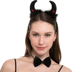 Spooktacular 4pcs Womens Devil Halloween Costume Accessories - -Halloween Costumes Sales 2022 Black Devil Horn Cosplay Accessories 6 结果