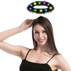Spooktacular Light Up White Angel Halo Headband - Costume Accessories -Halloween Costumes Sales 2022 Black LED Angel Halo Headband 2 结果