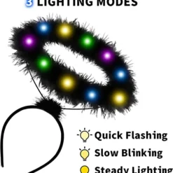 Spooktacular Light Up White Angel Halo Headband - Costume Accessories -Halloween Costumes Sales 2022 Black LED Angel Halo Headband 6 结果