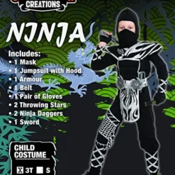 Spooktacular Kids Halloween Black Ninja Costume - Group Costumes -Halloween Costumes Sales 2022 Black Ninja Costume Cosplay Set 5 结果
