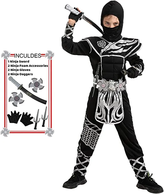 Spooktacular Kids Halloween Black Ninja Costume - Group Costumes 4 Spooktacular Kids Halloween Black Ninja Costume - Group Costumes - Image 2