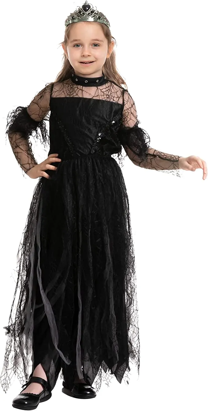 Spooktacular Girls Black Princess Halloween Costume - Kid Halloween Costumes 8 Spooktacular Girls Black Princess Halloween Costume - Kid Halloween Costumes - Image 6
