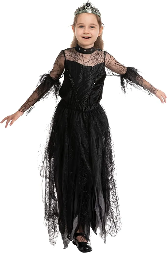 Spooktacular Girls Black Princess Halloween Costume - Kid Halloween Costumes 6 Spooktacular Girls Black Princess Halloween Costume - Kid Halloween Costumes - Image 4