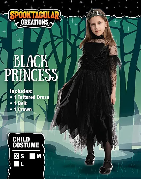 Spooktacular Girls Black Princess Halloween Costume - Kid Halloween Costumes 4 Spooktacular Girls Black Princess Halloween Costume - Kid Halloween Costumes - Image 2