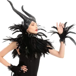 Spooktacular Womens Halloween Evil Queen Accessories - Costume Accessories -Halloween Costumes Sales 2022 Black Queen Accessories with Horn Shawl Cuff 6 结果