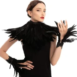 Spooktacular Evil Black Queen Halloween Costume Accessories - -Halloween Costumes Sales 2022 Black Queen Accessories with Shawl Cuff 1 结果