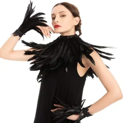 Spooktacular Evil Black Queen Halloween Costume Accessories - -Halloween Costumes Sales 2022 Black Queen Accessories with Shawl Cuff 4 结果