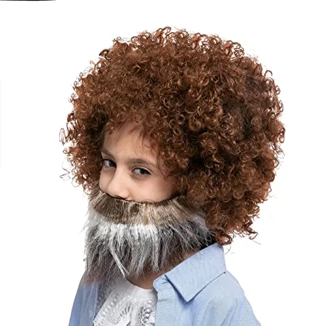Spooktacular Brown Afro Wig and Beard for Kids - Costume Accessories 5 Spooktacular Brown Afro Wig and Beard for Kids - Costume Accessories - Image 3