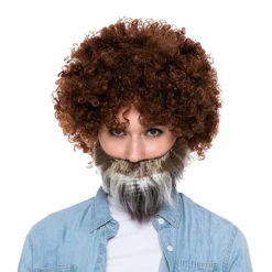 Spooktacular 70s Disco Halloween Costumes Wigs - Costume Accessories -Halloween Costumes Sales 2022 Brown Afro Wig with Beard Adult 2 结果