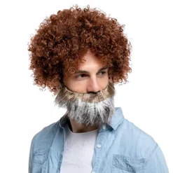 Spooktacular 70s Disco Halloween Costumes Wigs - Costume Accessories -Halloween Costumes Sales 2022 Brown Afro Wig with Beard Adult 4 结果