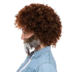 Spooktacular 70s Disco Halloween Costumes Wigs - Costume Accessories -Halloween Costumes Sales 2022 Brown Afro Wig with Beard Adult 7 结果