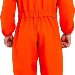 Spooktacular Adult Orange Jumpsuit Prisoner Halloween Costume - Adult Costumes -Halloween Costumes Sales 2022 Cosplay Costume Prisoner Jumpsuit Orange Prison Escaped Inmate Jailbird Coverall Costume with Name Tag 2
