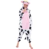 Spooktacular Adult Halloween Cow One-Piece Pajamas - Group Costumes -Halloween Costumes Sales 2022 Cow Animal Onesie Pajama Costume Adult 1 1