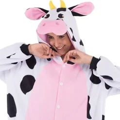 Spooktacular Adult Halloween Cow One-Piece Pajamas - Group Costumes 12 Spooktacular Adult Halloween Cow One-Piece Pajamas - Group Costumes -Halloween Costumes Sales 2022 Cow Animal Onesie Pajama Costume Adult 4 1