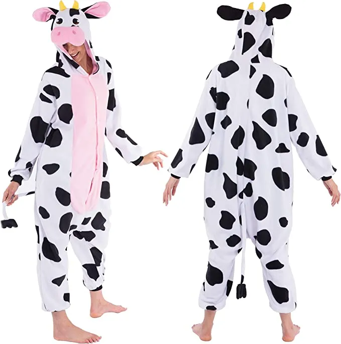 Spooktacular Adult Halloween Cow One-Piece Pajamas - Group Costumes 4 Spooktacular Adult Halloween Cow One-Piece Pajamas - Group Costumes - Image 2
