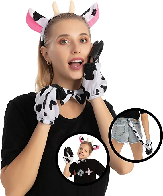 Spooktacular 5pcs Adults and Kids Cow Halloween Costume - Costume Accessories 4 Spooktacular 5pcs Adults and Kids Cow Halloween Costume - Costume Accessories - Image 2