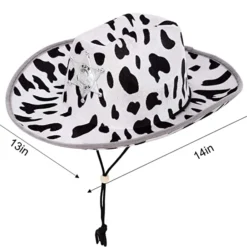 Spooktacular 2pcs Childrens Black Cow Print Cowboy Hat - Costume Accessories -Halloween Costumes Sales 2022 Cow Print Cowboy Hats 2 Pack 6 结果
