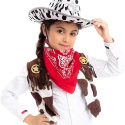 Spooktacular 2pcs Childrens Black Cow Print Cowboy Hat - Costume Accessories -Halloween Costumes Sales 2022 Cow Print Cowboy Hats 2 Pack 7 结果