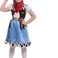 Spooktacular Girls Blue Cowgirl Halloween Costume - Kid Halloween Costumes -Halloween Costumes Sales 2022 Cowboy Costume for Role Play Cosplay Child 4