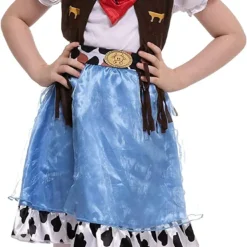 Spooktacular Girls Blue Cowgirl Halloween Costume - Kid Halloween Costumes -Halloween Costumes Sales 2022 Cowboy Costume for Role Play Cosplay Child 6