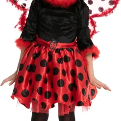 Spooktacular Girls Ladybug Halloween Costume with Wings - Kid Halloween Costumes -Halloween Costumes Sales 2022 Cute Ladybug Costume for Role Play Cosplay Child 2