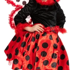 Spooktacular Girls Ladybug Halloween Costume with Wings - Kid Halloween Costumes -Halloween Costumes Sales 2022 Cute Ladybug Costume for Role Play Cosplay Child 3