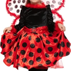 Spooktacular Girls Ladybug Halloween Costume with Wings - Kid Halloween Costumes -Halloween Costumes Sales 2022 Cute Ladybug Costume for Role Play Cosplay Child 4