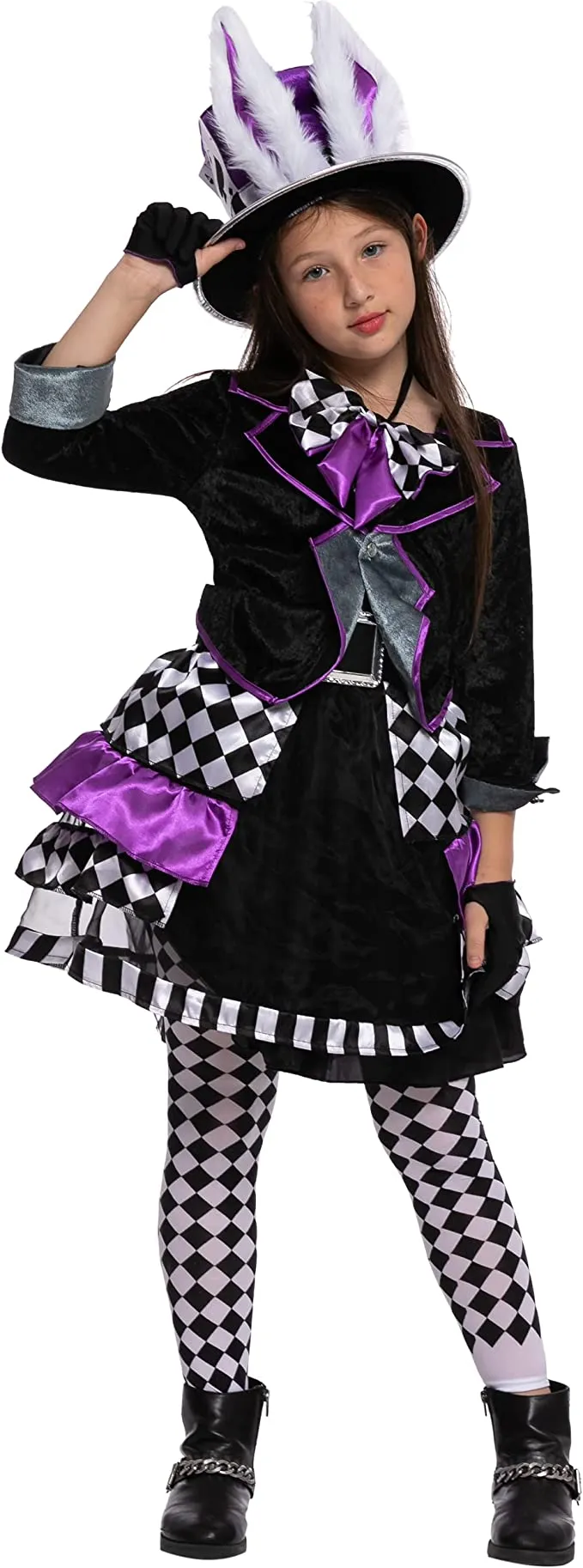 Spooktacular Girls Dark Mad Hatter Halloween Costume - Kid Halloween Costumes 6 Spooktacular Girls Dark Mad Hatter Halloween Costume - Kid Halloween Costumes - Image 4