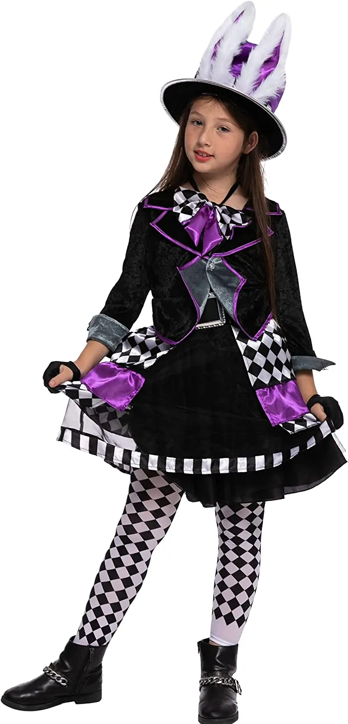 Spooktacular Girls Dark Mad Hatter Halloween Costume - Kid Halloween Costumes 8 Spooktacular Girls Dark Mad Hatter Halloween Costume - Kid Halloween Costumes - Image 6