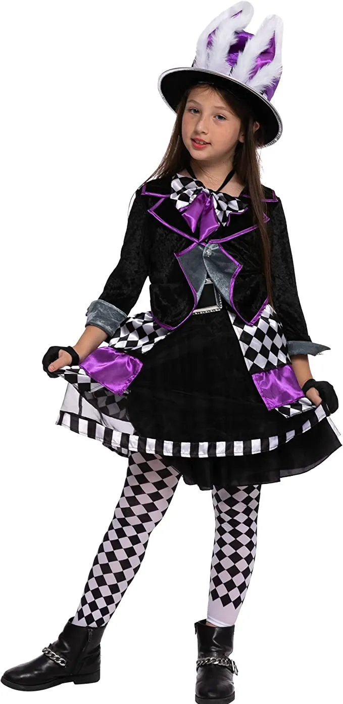 Spooktacular Girls Dark Mad Hatter Halloween Costume - Kid Halloween Costumes 5 Spooktacular Girls Dark Mad Hatter Halloween Costume - Kid Halloween Costumes - Image 3