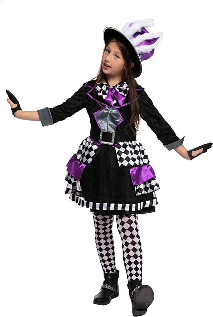 Spooktacular Girls Dark Mad Hatter Halloween Costume - Kid Halloween Costumes 7 Spooktacular Girls Dark Mad Hatter Halloween Costume - Kid Halloween Costumes - Image 5