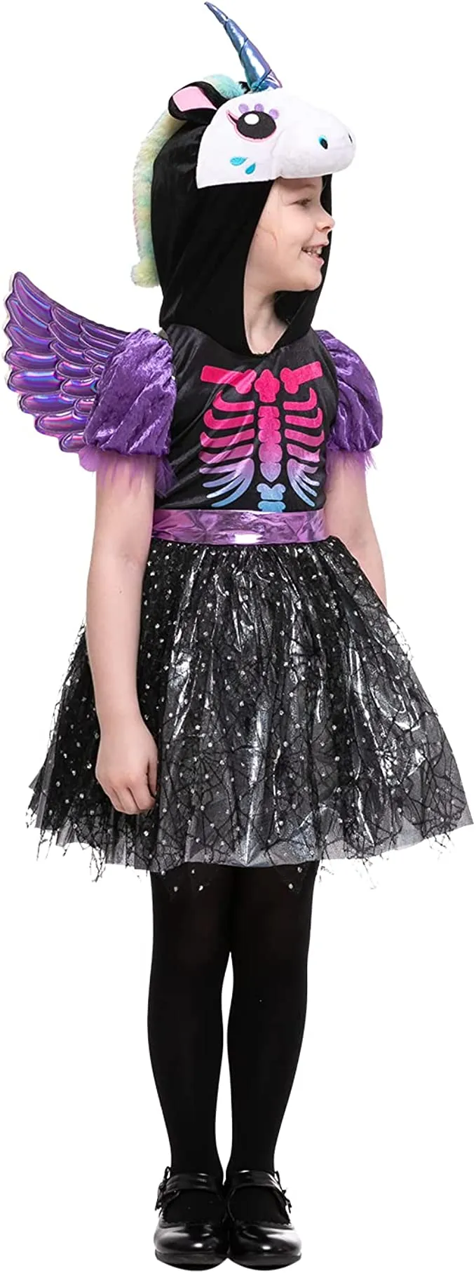 Spooktacular Girls Dark Unicorn Skeleton Dress Halloween Costume - Kid Halloween Costumes 7 Spooktacular Girls Dark Unicorn Skeleton Dress Halloween Costume - Kid Halloween Costumes - Image 5
