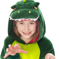 Spooktacular Kids Dinosaur Onesie Halloween Costume - Onesie Costumes -Halloween Costumes Sales 2022 Dinosaur Onesie Pajama Costume Child 2