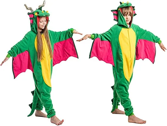 Spooktacular Kids Dragon Onesie Pajama Halloween Costume - Onesie Costumes 4 Spooktacular Kids Dragon Onesie Pajama Halloween Costume - Onesie Costumes - Image 2